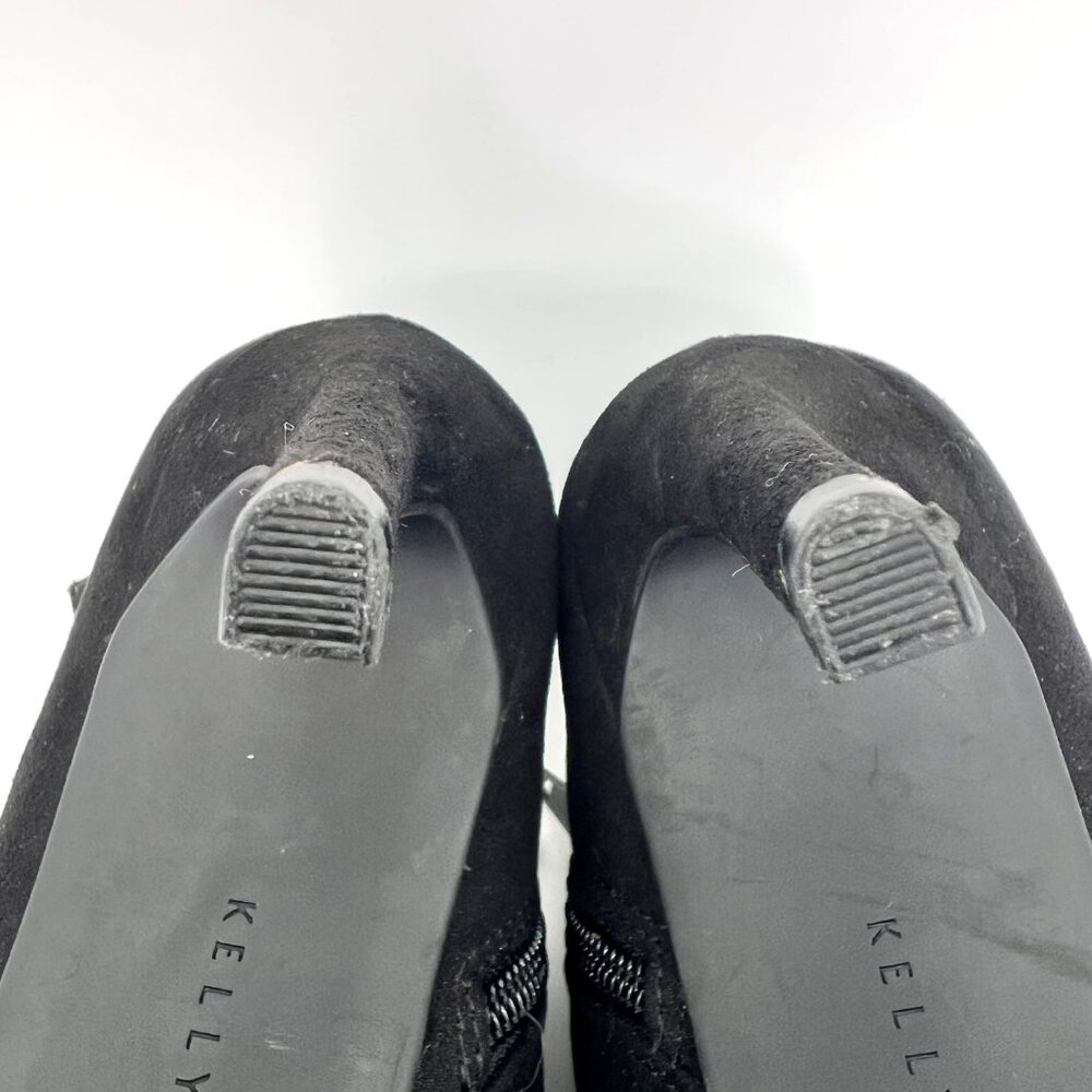 Kelly & Katie Black Chayse Almond Toe Side Cutout High Heels Womens 7M Zippered - Picture 8 of 16